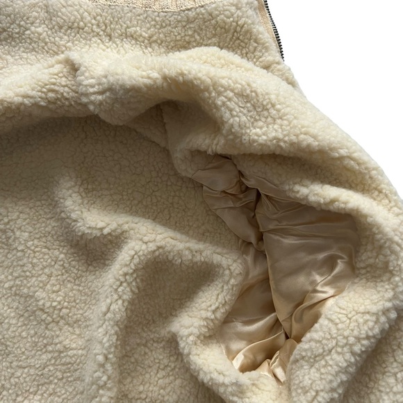 Scandia Woods Aran Cable Knit Sherpa Lined Full Zip Sweater Jacket | LARGE - Picture 8 of 11